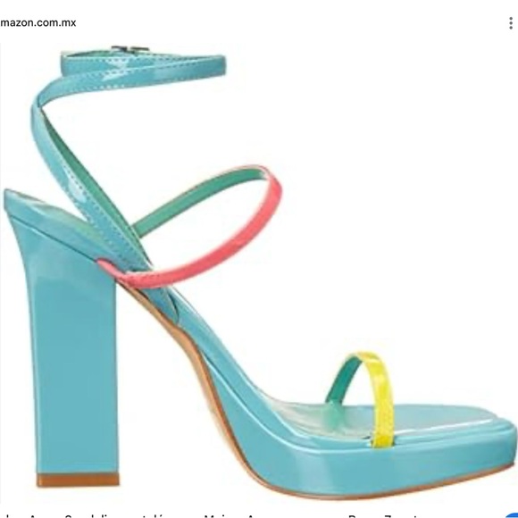 Marc Fischer Acres Heeled Strapy Sandal. In yellow, pink and blue. NWT’S. Size 6 - Picture 6 of 13